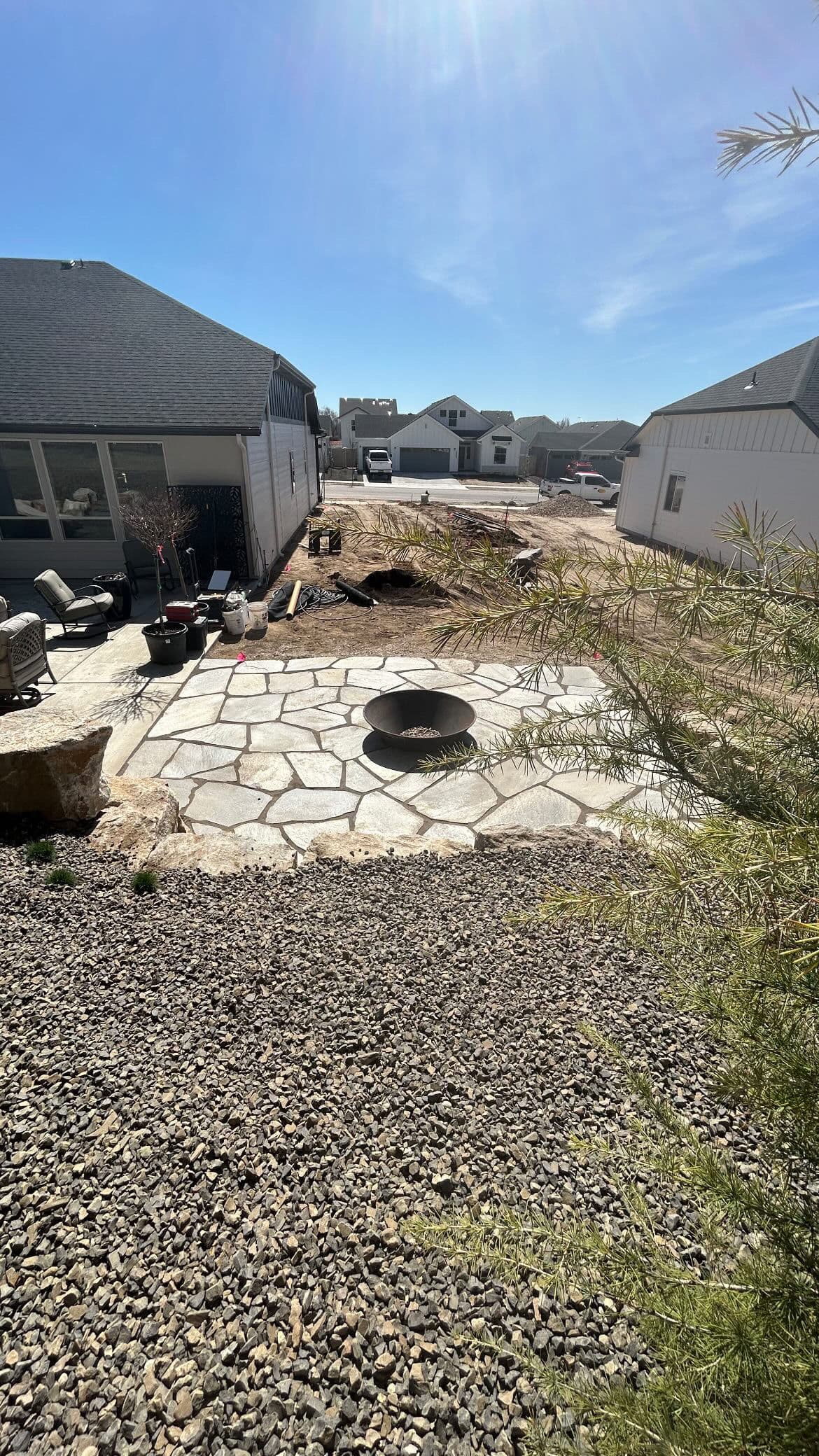 Stunning Paver and Flagstone Patios Completed image